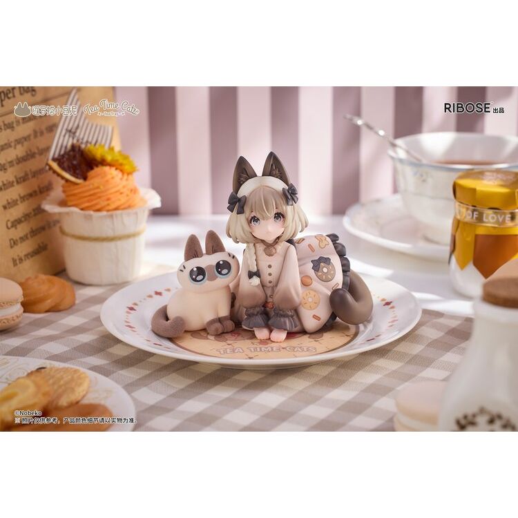 DLC Series Tea Time Cats x Siamese Cat Azuki-san Friendship Collaboration Exclusive Set Complete Figure